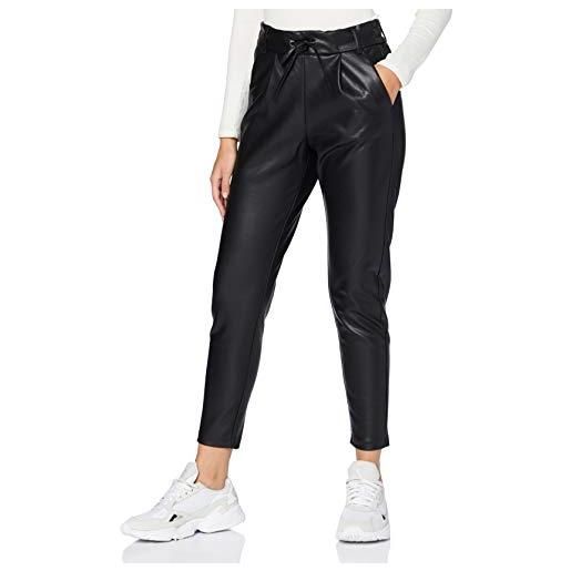 Only onlpoptrash easy coated pant pnt noos pantaloni, black, xs/32 donna