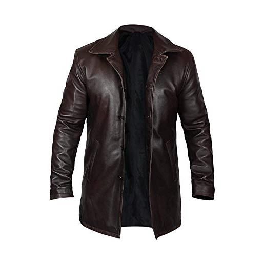 Fashion_First dean winchester supernatural jensen ackles giacca vintage in pelle di pecora cappotto da uomo, marrone invecchiato. , xxl