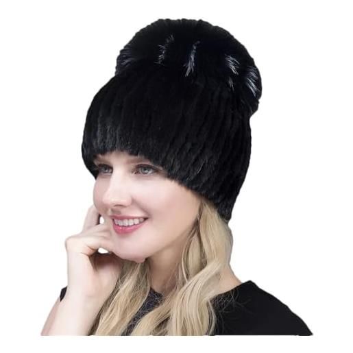 Generic cappelli invernali da donna caldi a maglia con top in tessuto verticale, colore 7, taglia unica