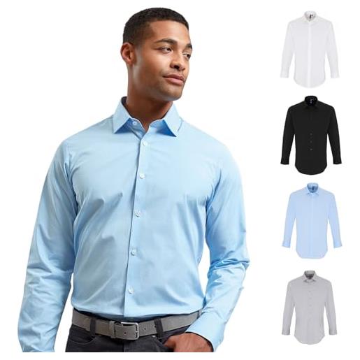 Hole Gadget ® | camicia personalizzata con ricamo uomo donna, bianca, azzurra, nera, grigia, elegante slim fit idea regalo papà, natale, anniversario e ricorrenze