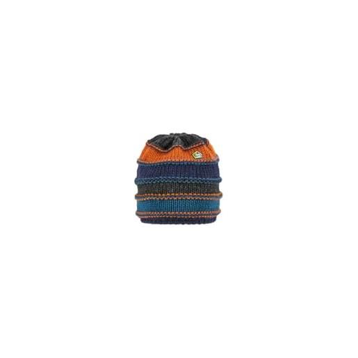 E9 - cappello lana maglia grossa interno pile varbis -blu