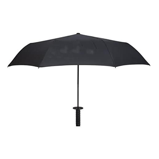 LANGYI ombrello da pioggia pieghevole uomo donna samurai spada ombrello antivento creativo grande parasole protezione uv, 1 pezzo nero. 