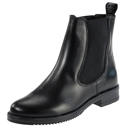 Palado chelsea boots paros - stivaletti alla moda da donna - scarpe invernali in vera pelle - eleganti stivali invernali con tacco, nero lucido, 38 eu