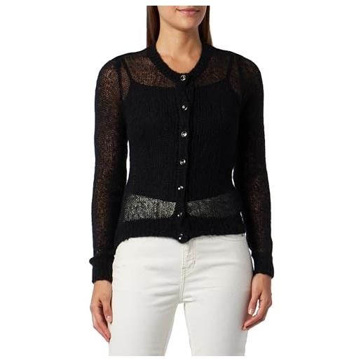 Sisley l/s sweater 1026m500e, maglione cardigan da donna, black 100, 