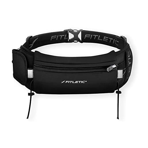 Fitletic ultimate race belt ii - marsupio da corsa per smartphone, unisex, n04-111, nero, taglia unica