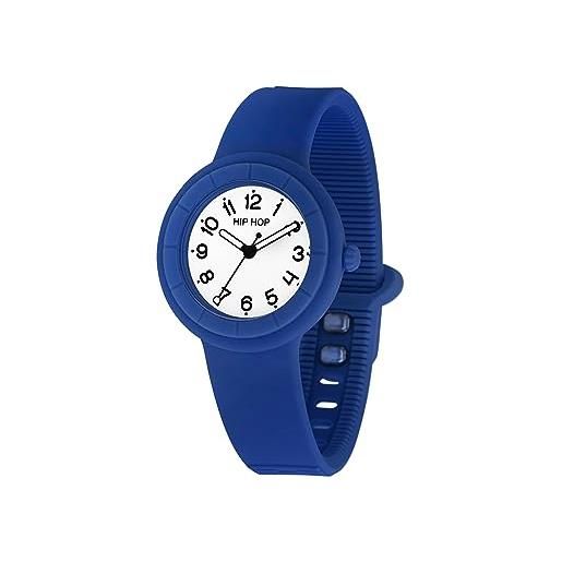 HIP HOP, collezione hero. Dot, orologio donna con cinturino in silicone soft touch, lunghezza regolabile 14-19 cm, pratica chiusura, cassa 34 mm, movimento al quarzo, blu