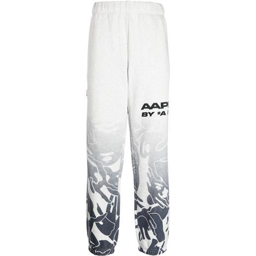 AAPE BY *A BATHING APE® pantaloni sportivi icon con stampa grafica - grigio