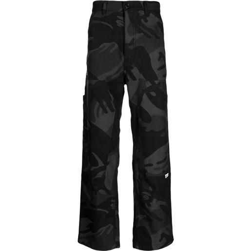 AAPE BY *A BATHING APE® pantaloni dritti con stampa camouflage - nero