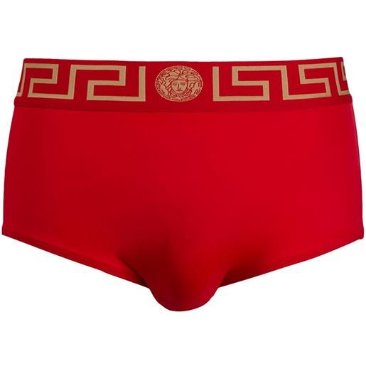 Versace costume da bagno con stampa chiave greca - rosso