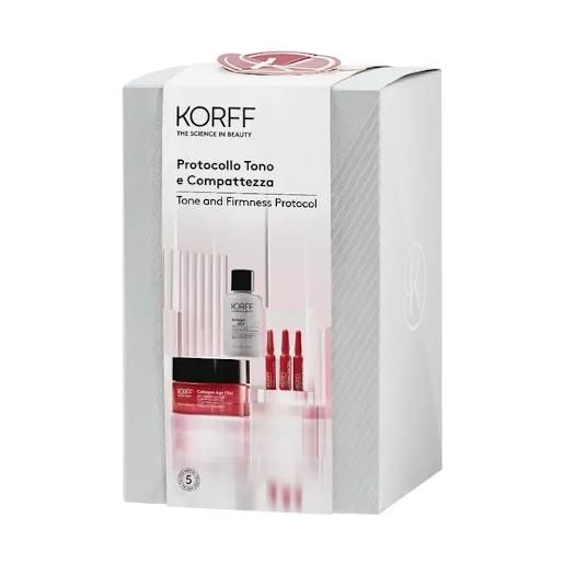 KORFF Srl korff cofanetto tono e compattezza fiale x7 collagene + crema viso 50ml + soluzione esfoliante 30ml