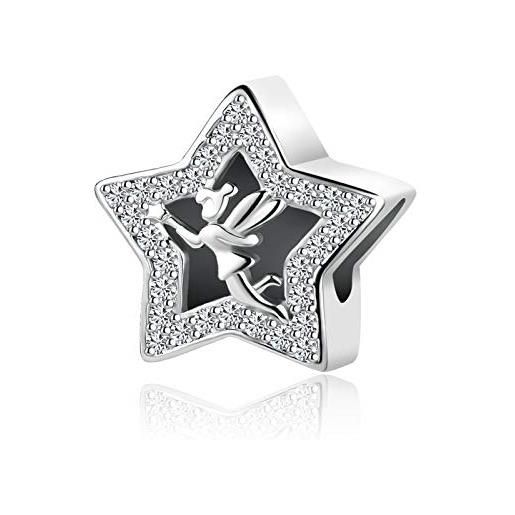MiniJewelry ciondoli a forma di stella di cristallo per donne e ragazze, per bracciali, collane, ciondoli, perline, regalo per sorelle, figlie, compleanni, rame zirconia cubica, zirconia cubica