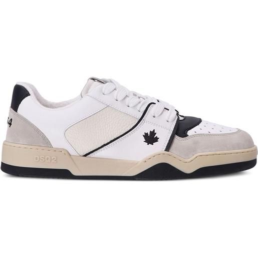 Dsquared2 sneakers spiker con ricamo foglia - bianco