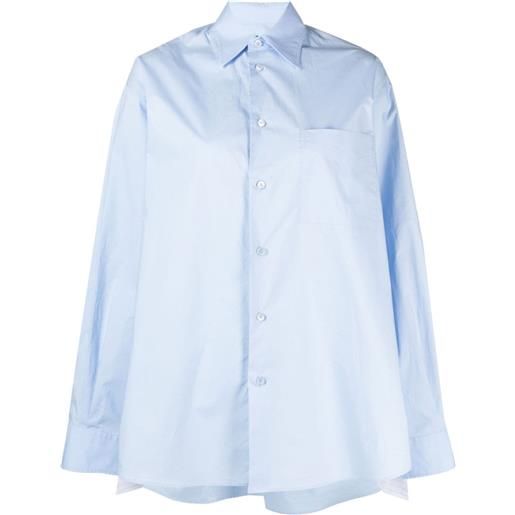 MM6 Maison Margiela camicia con inserti gessati - blu