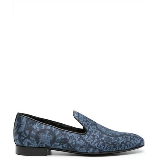 Versace slippers barocco con stampa - blu