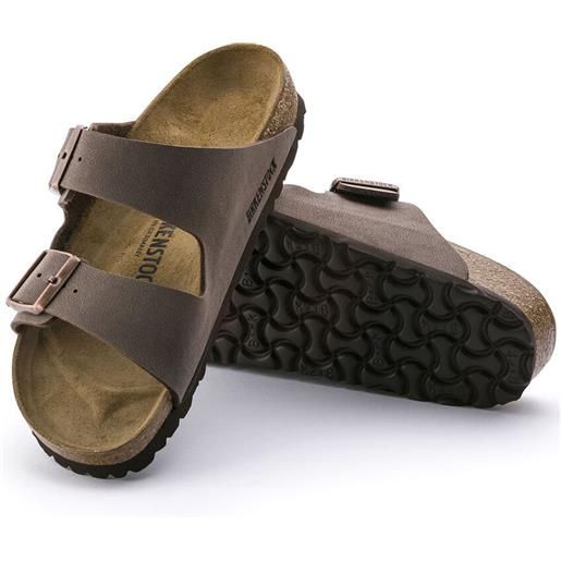 Birkenstock sandali arizona birko-flor® nubuck mocha - calzata stretta