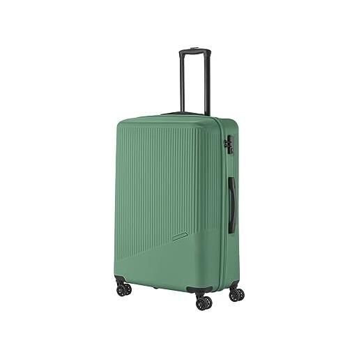 Travelite valigia rigida l a 4 ruote da 96 l, serie bali valigia trolley rigida in abs con chiusura a combinazione tsa, 77 cm, verde