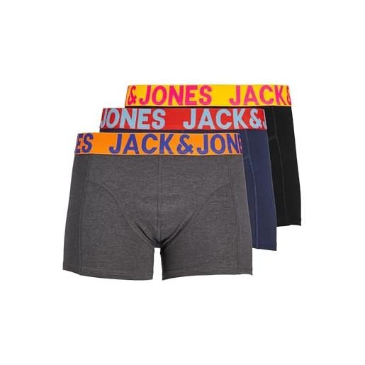 JACK & JONES, boxer da uomo taglie forti, confezione da 3, basic, xl, multicolore (blazer nero/blu e nero)