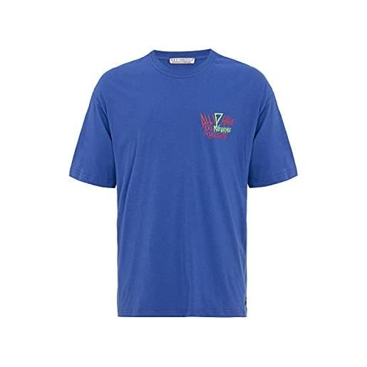 Redbridge t-shirt da uomo maglietta manica corta joker oversize cotone scollo rotondo blu s