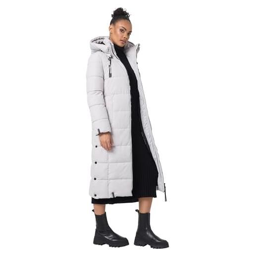 Marikoo giacca invernale da donna trapuntata lunga giacca invernale parka giacca calda b985, grigio chiaro, m