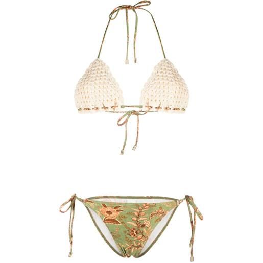ZIMMERMANN set bikini a triangolo junie - verde