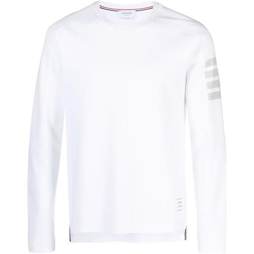 Thom Browne t-shirt a maniche lunghe con dettaglio a 4 righe - bianco