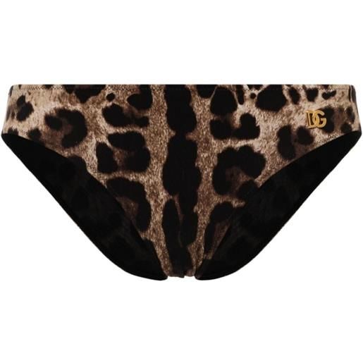 Dolce & Gabbana slip bikini leopardati - nero