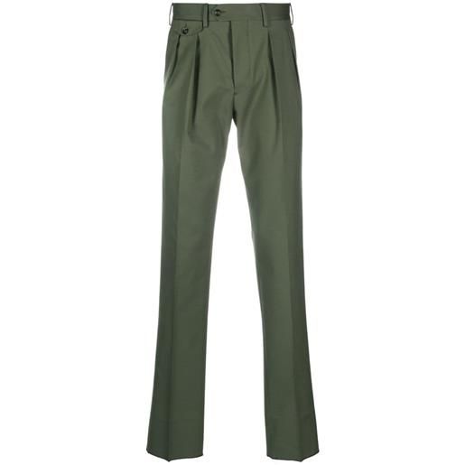 Lardini pantaloni dritti con pieghe - verde