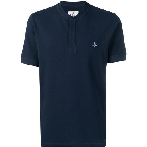 Vivienne Westwood polo con ricamo - blu