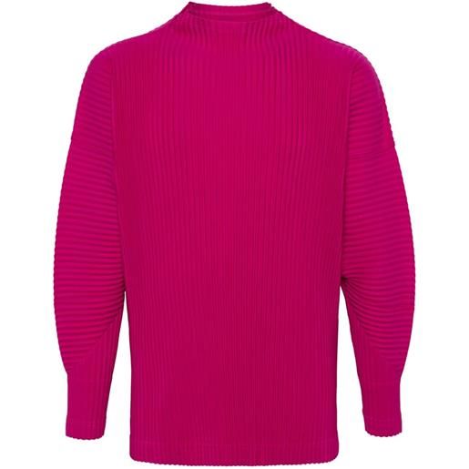 Homme Plissé Issey Miyake maglione plissettato con collo rialzato - rosa