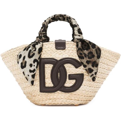 Dolce & Gabbana borsa tote kendra con applicazione logo - toni neutri
