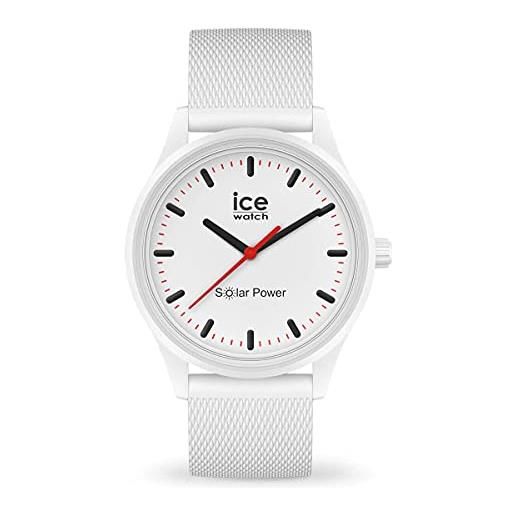 Ice-watch - ice solar power polar mesh - orologio bianco unisex con cinturino in silicone - 018390 (medium)