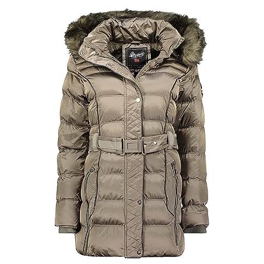Geographical Norway aimeraude lady - giacca donna imbottita calda autunno-invernale - cappotto caldo - giacche antivento a maniche lunghe e tasche - abito ideale (nero xl)