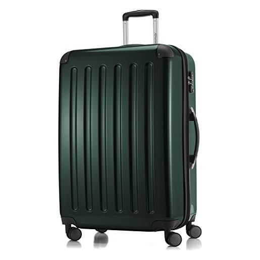 Hauptstadtkoffer - alex - valigia rigida, trolley espandibile, bagaglio con 4 ruote doppie, tsa, 75 cm, 119 litri, dark verde