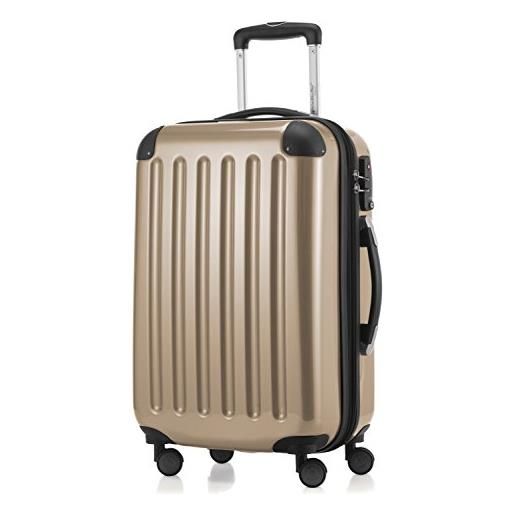 Hauptstadtkoffer - alex - bagaglio a mano con scomparto per laptop, valigia rigida, trolley espandibile, 4 doppie ruote, tsa, 55 cm, 42 litri, champagne