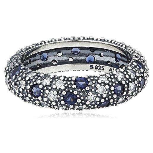 Pandora 190915nbc, anello donna, argento 925, zirconia blu, 52 (16.6)