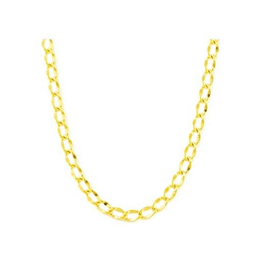 Monde Petit mondepetit - catena collana bilbao oro giallo 18k lunghezza 45 cm spessore 3 mm - scatola regalo - certificato di garanzia