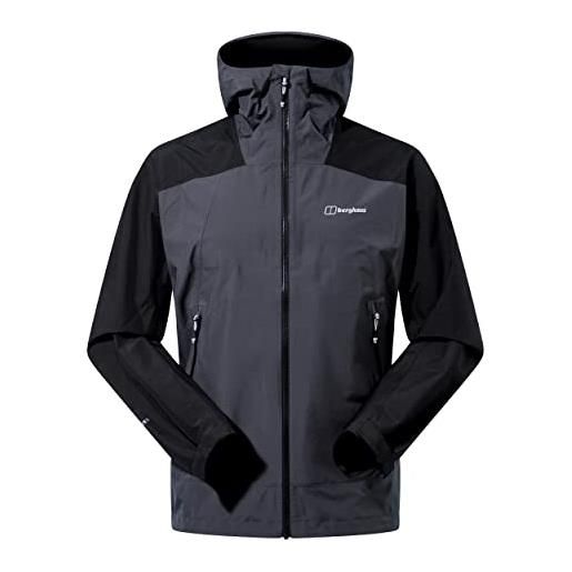 Berghaus uk paclite peak vent gore-tex - giacca impermeabile da uomo, uomo, giacca impermeabile, 4a000840cu3, grigio/nero corvino. , xs