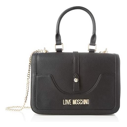 Love Moschino jc4210pp0a, borsa a tracolla donna, nero (black pebble), 10x20x28 cm (w x h x l)