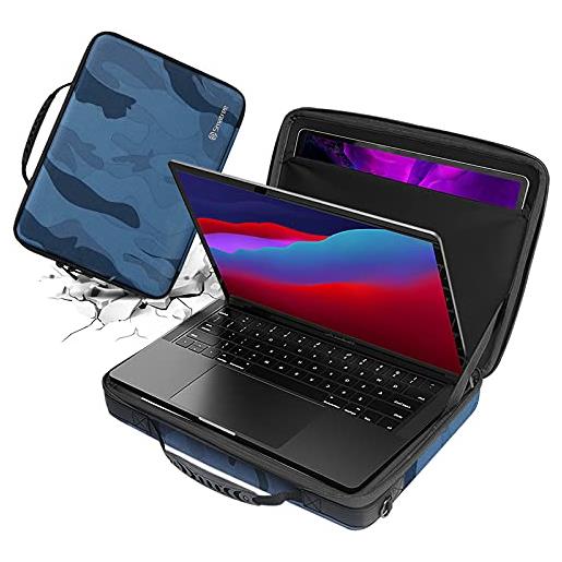 Smatree 13,3 borsa valigetta per laptop, compatibile per 13-13,3 pollici mac. Book pro/mac. Book air / 13,5 pollici surface laptop 4/3/2, custodia rigida - blu navy