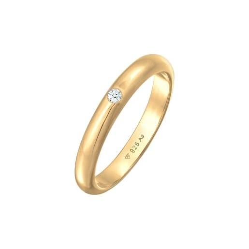 Elli anelli donne solitario classico con diamante (0,03 ct. ) in argento sterlino 925