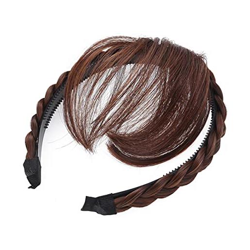 SHERCHPRY puntale per capelli con frangia anteriore, cerchietto per capelli con frangia, fascia intrecciata per donne e ragazze (marrone chiaro)