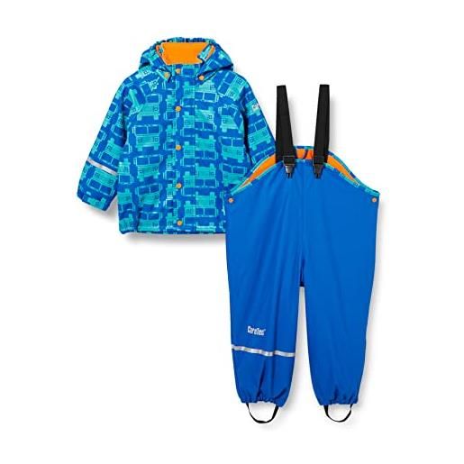 CareTec rain suit - pu w. Fleece, impermeabile e pantaloni impermeabili bambini e ragazzi, verde elm green (906), 9-12 mesi
