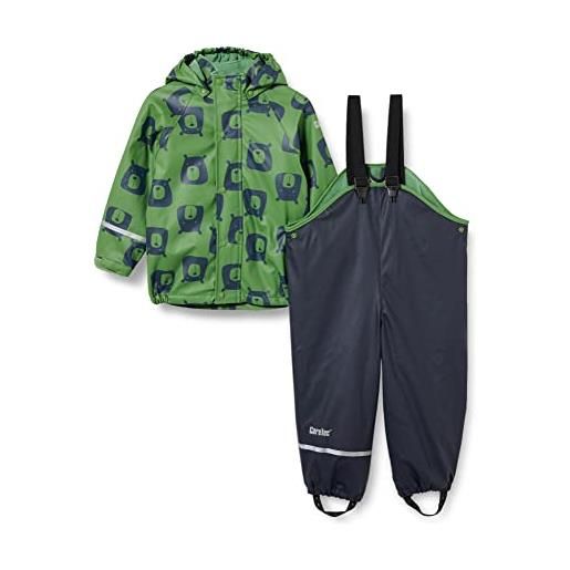 CareTec rain suit - pu w. Fleece, impermeabile e pantaloni impermeabili bambini e ragazzi, blu dark navy (778), 4 anni