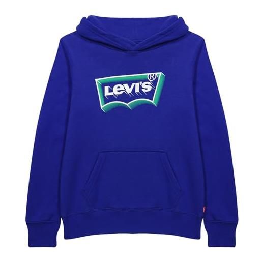 Levi's kids lvb batwing fill hoodie 8ej321 felpe con cappuccio, sodalite blue, 5 anni bambino