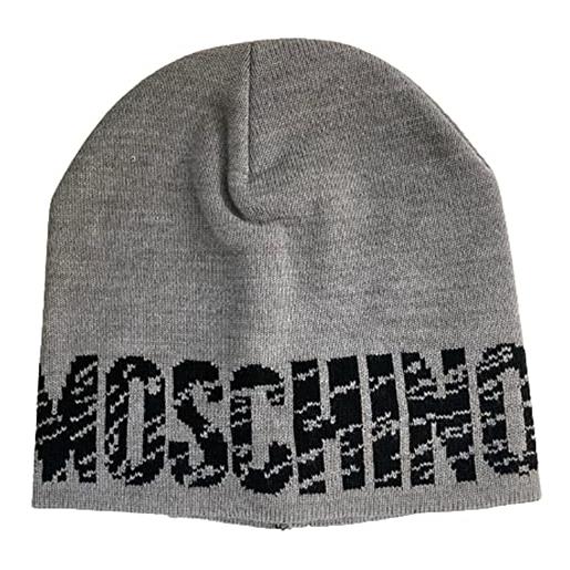 Moschino cappello grigio con logo nero