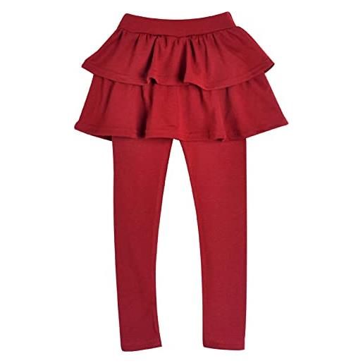 Happy Cherry leggings con gonnellino bambina 2 in 1 autunno primavera pantaloni per bambini lungo confortevole elastico tinta unita 8 anni