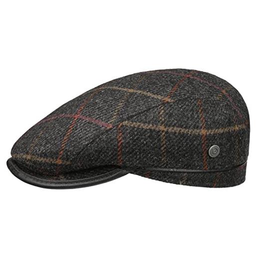 bugatti coppola danvell check cappello piatto 57 cm - antracite