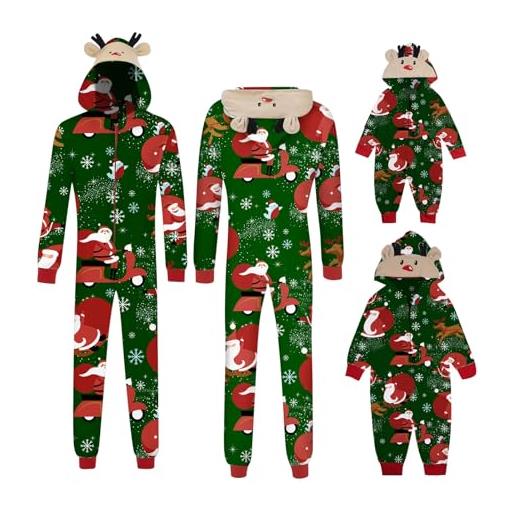 Surttan pigiami natalizi famiglia set pigiama tutta la famiglia pigiama natale famiglia natalizio famiglia cotone jumpsuit tuta manica lunga christmas pyjama family per tutta la famiglia