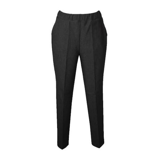 RAGNO pantalone donna lungo elastico in vita e tasche laterali in jersey invernale articolo d850p7 pant. Chino tasche, 020m nero melange, 7-settima