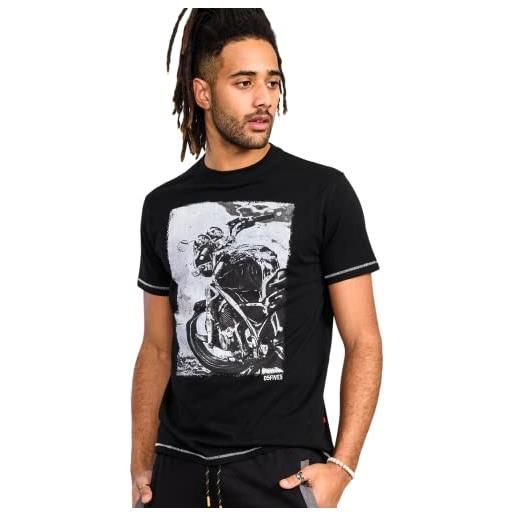 RAIS t-shirt da uomo 100% cotone taglie regolari e forti, moto nera, 7xl plus